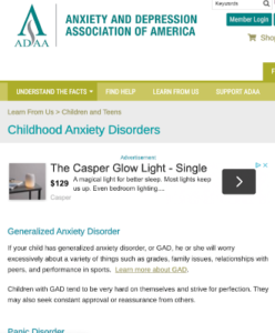 Childhood Anxiety and Depression Association of America